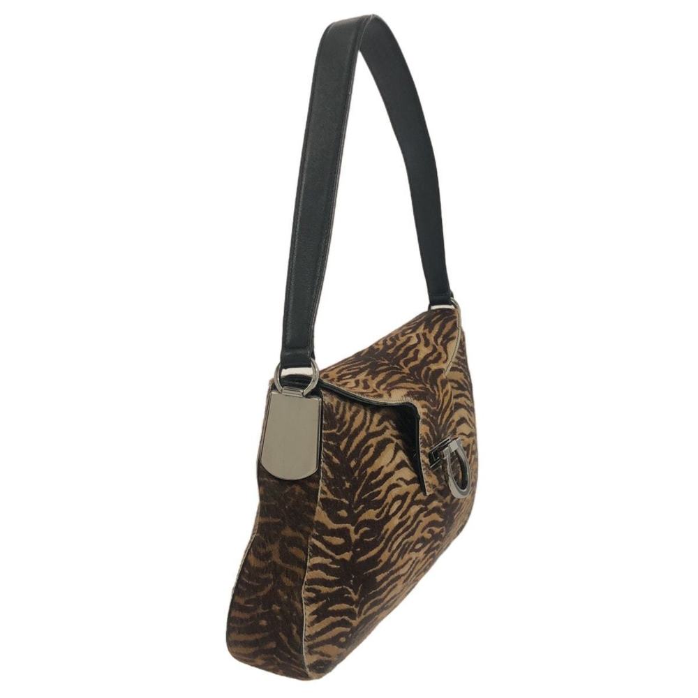 Salvatore Ferragamo Shoulder Harako Brown Bag